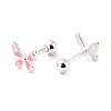 Butterfly 925 Sterling Silver Stud Earrings for Girl Women EJEW-I259-05S-2