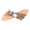 Transparent Resin & Walnut Wood Pendants RESI-S389-006A-B04-2