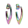 Ion Plating(IP) Rainbow Color 304 Stainless Steel V-shape Stud Earrings EJEW-G293-26M-1