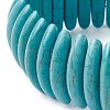 Synthetic Turquoise Oval Beaded Stretch Bracelets BJEW-P299-09A-2