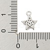 Starfish Rack Plating Brass Micro Pave Clear Cubic Zirconia Charms KK-P277-12P-3