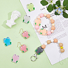 DICOSMETIC 16Pcs 8 Colors Frog Luminous Food Grade Eco-Friendly Silicone Beads SIL-DC0001-21-5