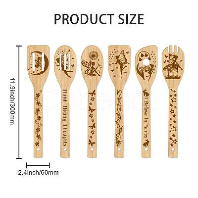 6Pcs Bamboo Spoons & Knifes & Forks AJEW-WH0411-009-1