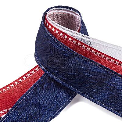 9 Yards 3 Styles Independence Day Polyester & Polycotton Ribbons Sets SRIB-A015-02A-04-1