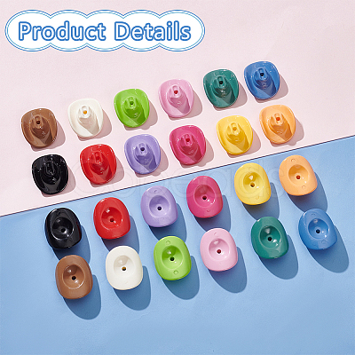 PandaHall Elite 48Pcs 12 Colors Opaque Acrylic Beads SACR-PH0002-23-1