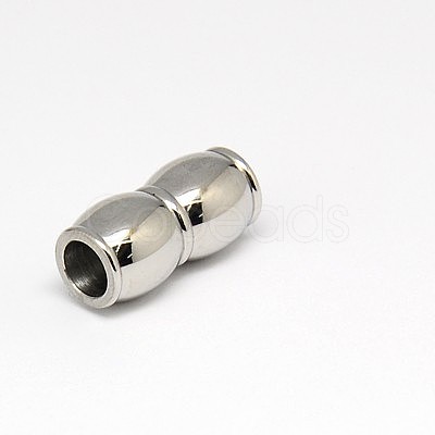 Tarnish Resistant 304 Stainless Steel Magnetic Clasps with Glue-in Ends STAS-K006-03C-1