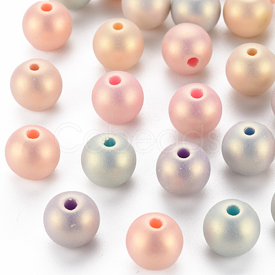 Spray Painted Opaque Acrylic Beads ACRP-S679-A33-1