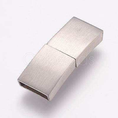 Tarnish Resistant 304 Stainless Steel Magnetic Clasps with Glue-in Ends STAS-K145-27P-1