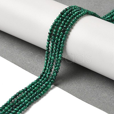 Synthetic Malachite Beads Strands G-B090-A13-01-1