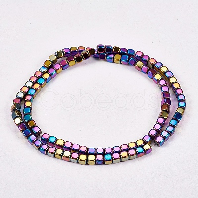 Electroplate Non-magnetic Synthetic Hematite Beads Strands X-G-J172-4x4mm-03-1