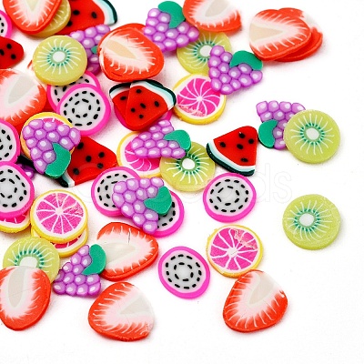 1800Pcs 6 Style Fruit Theme Handmade Polymer Clay Nail Art Decoration CLAY-YW0001-22-1