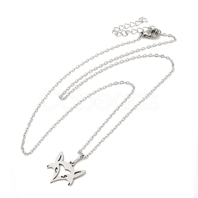 Non-Tarnish 306 Stainless Steel Pendant Necklace for Women NJEW-Q772-01P-03-1