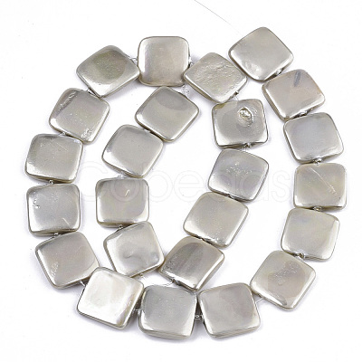 Spray Painted Shell Pearl Beads Strands X-SSHEL-R045-03B-02-1