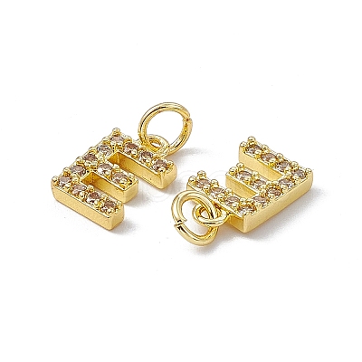 Real 18K Gold Plated Brass Micro Pave Clear Cubic Zirconia Charms KK-E068-VB452-E-1