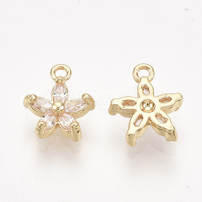 Brass Cubic Zirconia Charms KK-S348-435-1