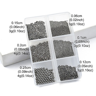 20G Stainless Steel Micro Beads MRMJ-YW0001-065A-B-1