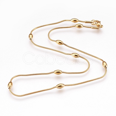 Ion Plating(IP) 304 Stainless Steel Snake Chain Necklaces NJEW-G313-15G-1