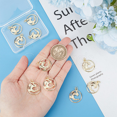 GOMAKERER 10Pcs Brass Pendants KK-GO0001-24-1