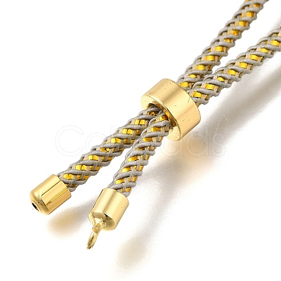 Braided Cotton Cord Slider Bracelet Making MAK-R001-01G-19-1