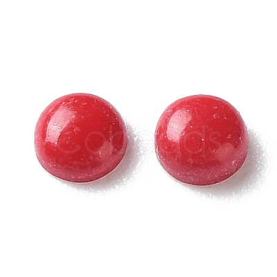 Synthetic Coral Cabochons G-F501-03-2mm-1