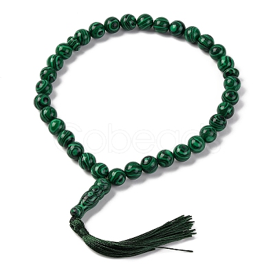 Natural Malachite Beads Stretch Bracelets BJEW-I319-01L-1