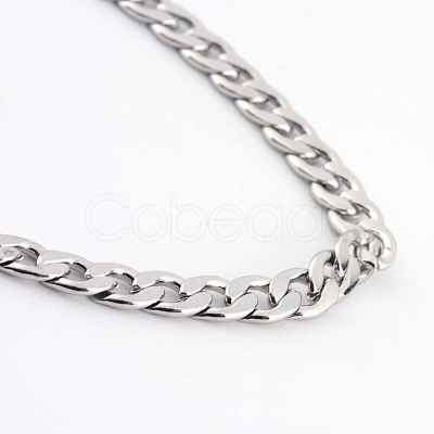 Non-Tarnish 201 Stainless Steel Curb Chains Necklaces NJEW-R063-39P-1