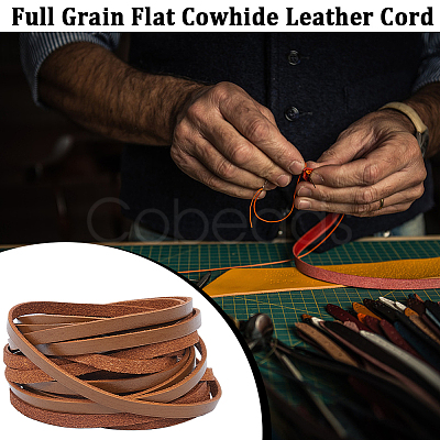 Gorgecraft Flat Cowhide Leather Jewelry Cord LC-GF0001-10A-02-1