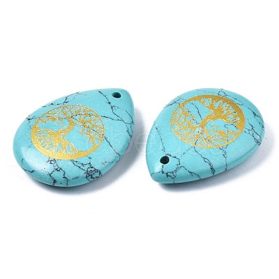 Synthetic Turquoise Pendants G-T122-71H-1