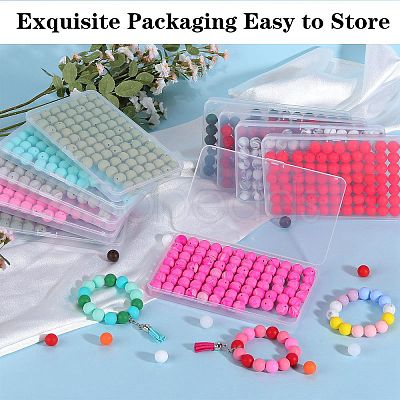 80Pcs Round Silicone Focal Beads SIL-SZ0001-24-26-1