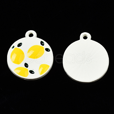 Spray Painted Alloy Pendants PALLOY-Q434-006-NR-1