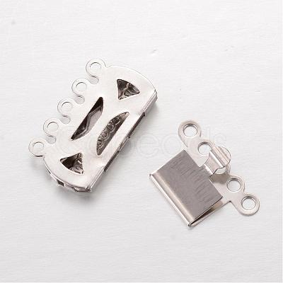 Tarnish Resistant Rectangle 304 Stainless Steel Box Clasps STAS-L183-01-1