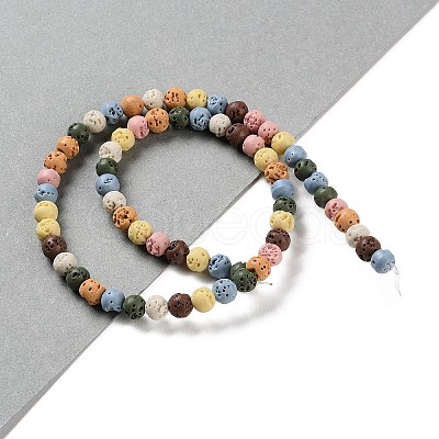 Synthetic Lava Rock Dyed Beads Strands G-H311-08A-07-1