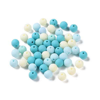 Rubberized Style Imitated Silicone Acrylic Beads MACR-D029-01M-1