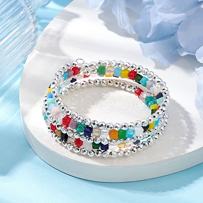 Non-magnetic Synthetic Hematite Bead & Glass Bangle Making BJEW-JB10988-1