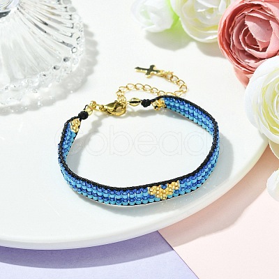 2Pcs 2 Colors Glass Seed Beaded Bracelet Sets BJEW-MZ00061-1