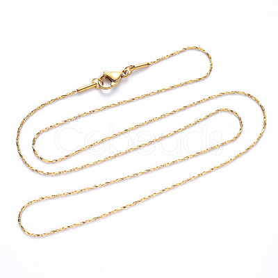 PVD Vacuum Plating 304 Stainless Steel Coreana Chain Necklace NJEW-S420-006C-G-1