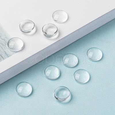 Transparent Glass Cabochons GGLA-R026-10mm-1