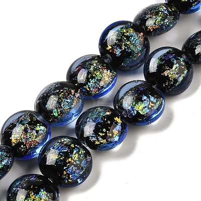 Handmade Dichroic Foil Glass Beads Strands DICH-U001-11C-1