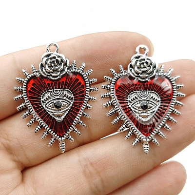 Gothic Style Alloy Resin Pendants PW-WGE8991-01-1