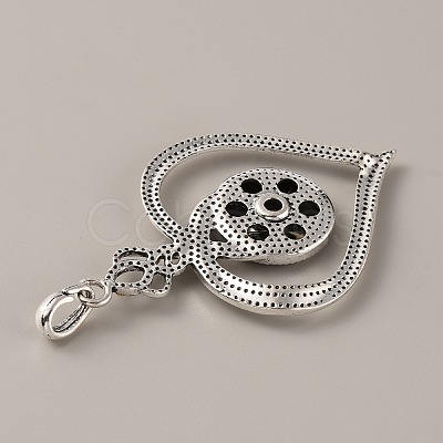 Tibetan Style Alloy Rhinestone Hang Snap Base Pendants FIND-WH0150-15-1