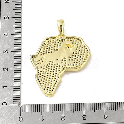 Brass Micro Pave Cubic Zirconia Pendants KK-E111-22G-1