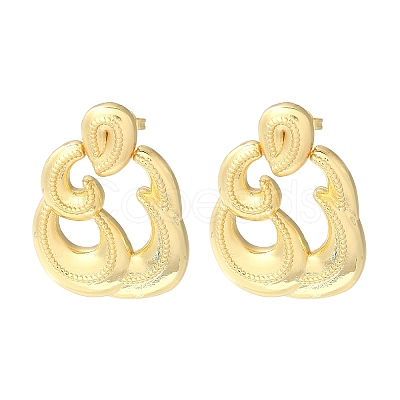 Rack Plating Brass Dangle Stud Earrings EJEW-M230-06G-1