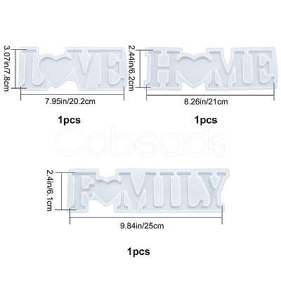 Gorgecraft Word Family Silicone Molds DIY-GF0002-51-1