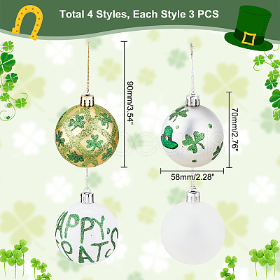 Saint Patrick's Day Theme Plastic & Polyester Ball Pendant Decorations AJEW-WH0299-34-1