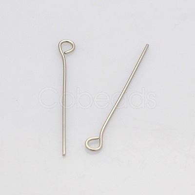 Tarnish Resistant 201 Stainless Steel Eye Pin STAS-N017-01-0.6x26mm-1