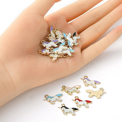 20pcs 5 Colors Alloy Enamel Pendants ENAM-YW0003-04-1