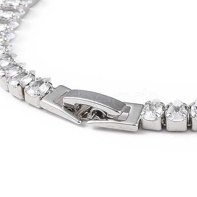 Cubic Zirconia Tennis Bracelet BJEW-L652-24P-02-1