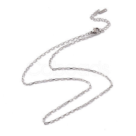 201 Stainless Steel Paperclip Chain Necklace for Men Women NJEW-P268-A35-1X5-1