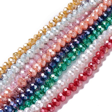Opaque Glass Beads Strands GLAA-H022-01B-1