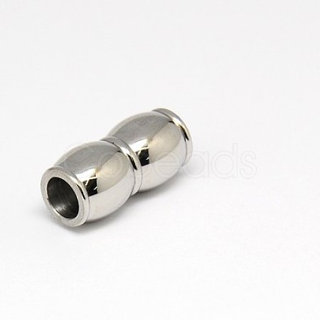 Tarnish Resistant 304 Stainless Steel Magnetic Clasps with Glue-in Ends STAS-K006-03C-1